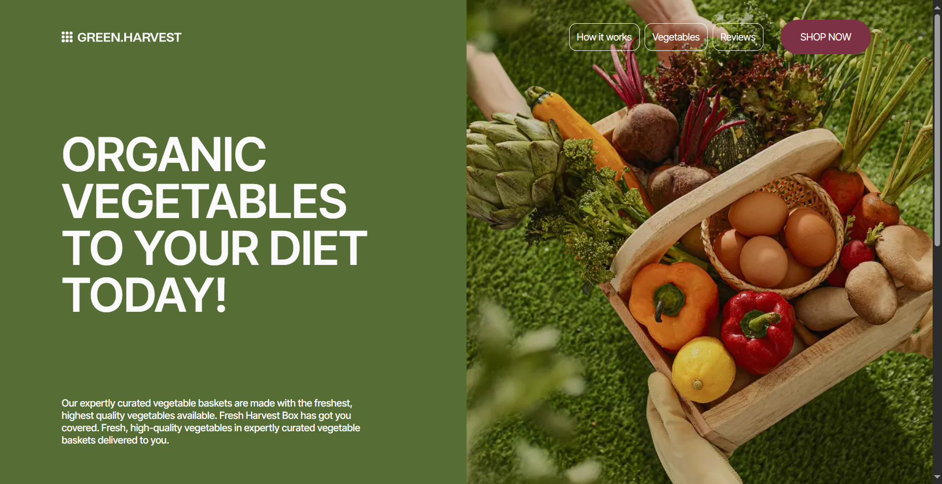Fresh Produce Delivery Landing Page screenshot